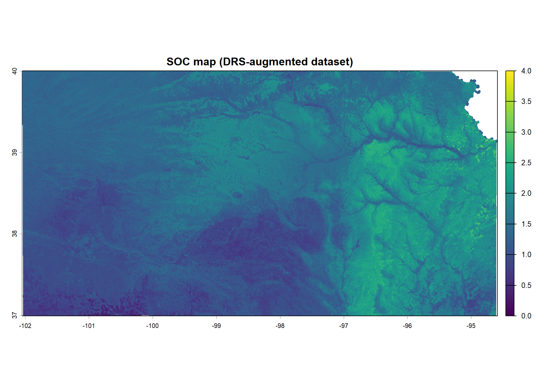 SOC map predicted using the DRS-augmented dataset.