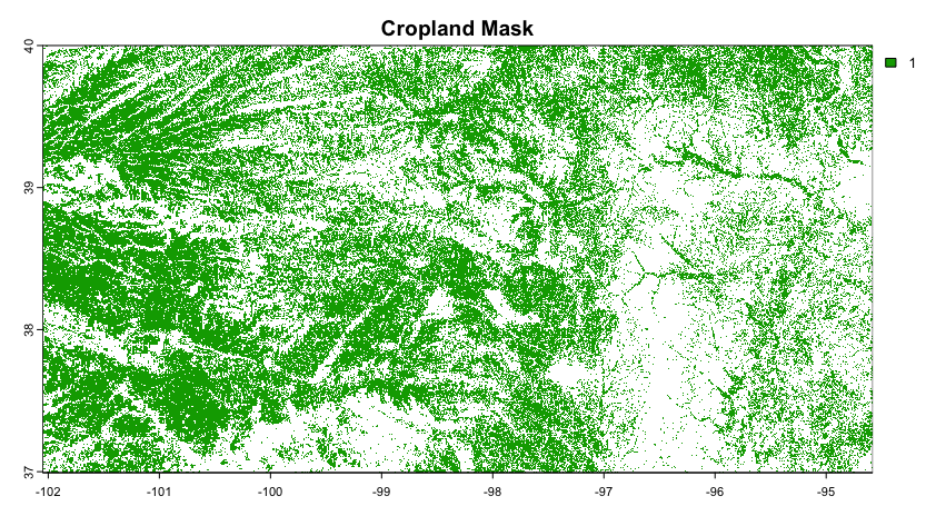 Visualization of raster crop mask