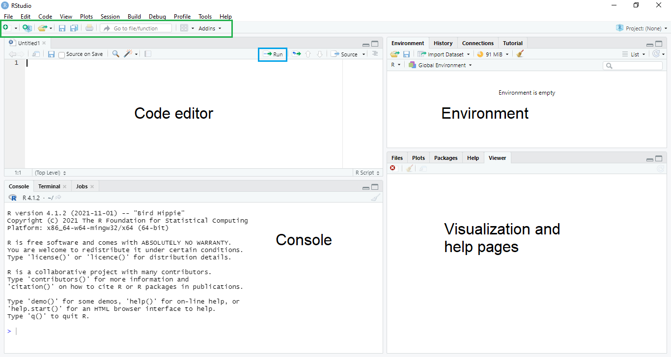 RStudio interface.