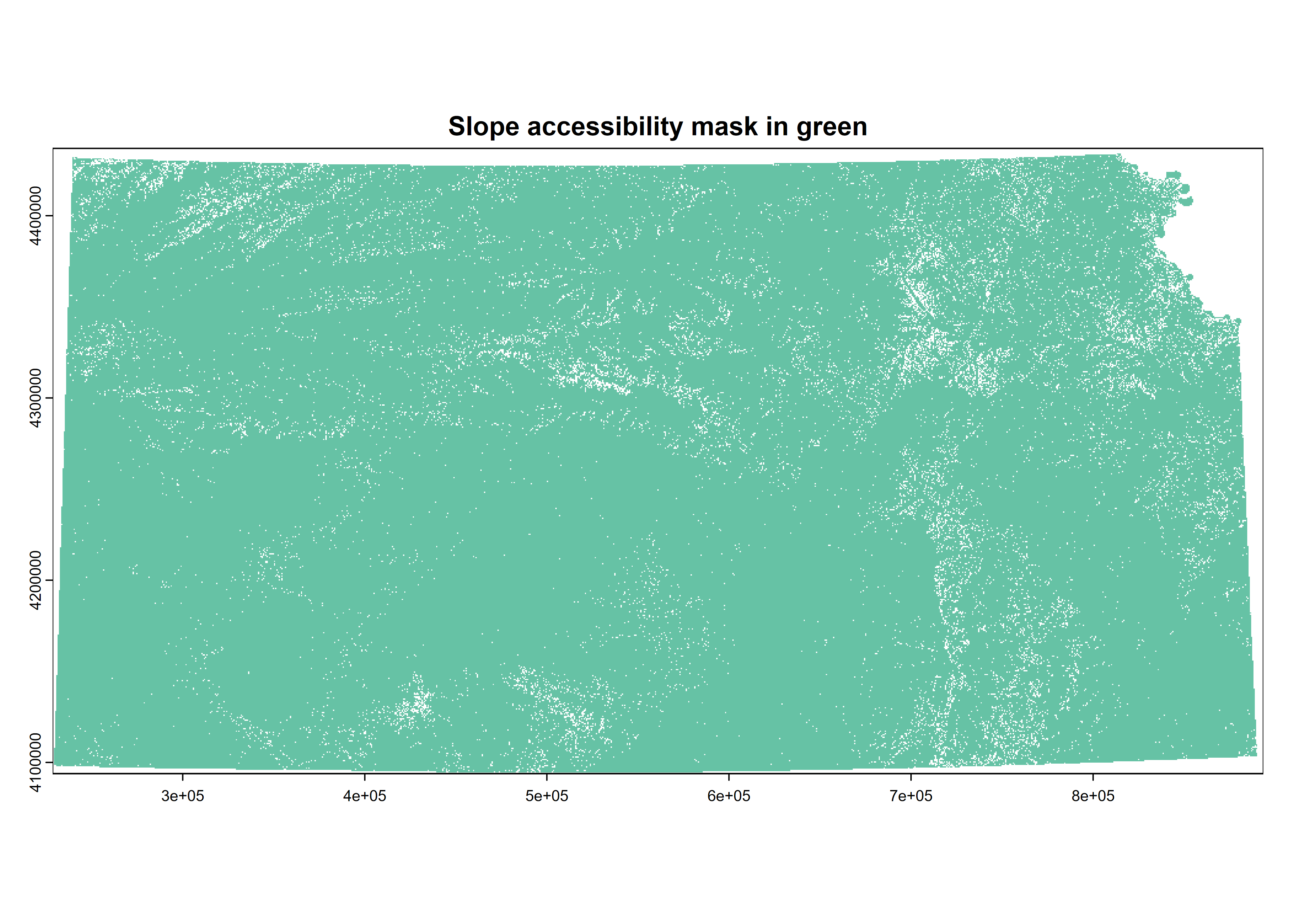 Slope accessibility areas