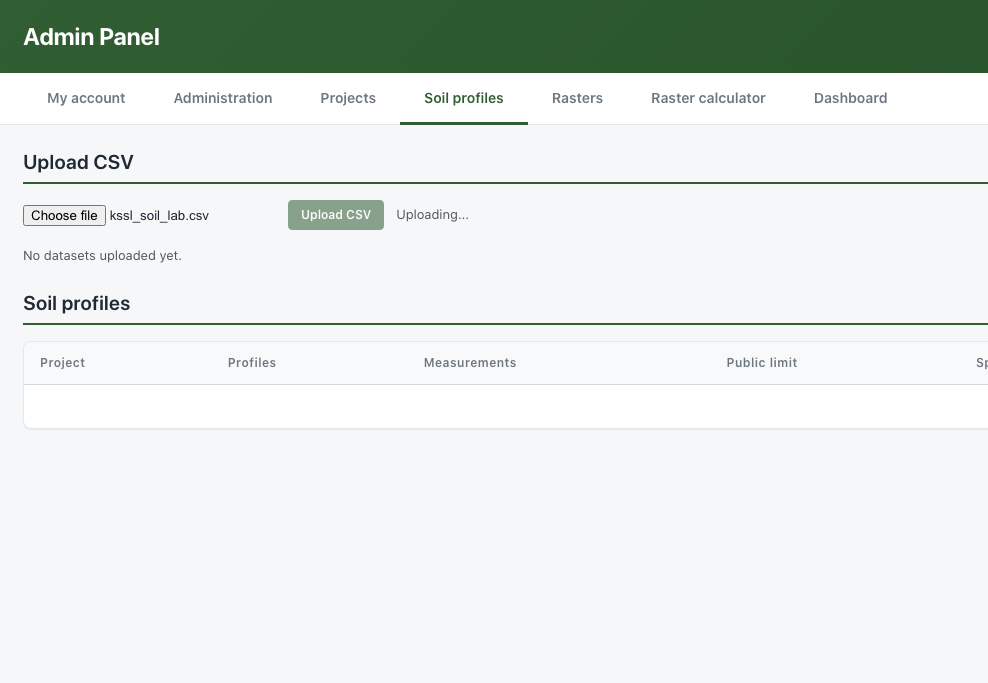 Step 1: Selecting and uploading the CSV file.