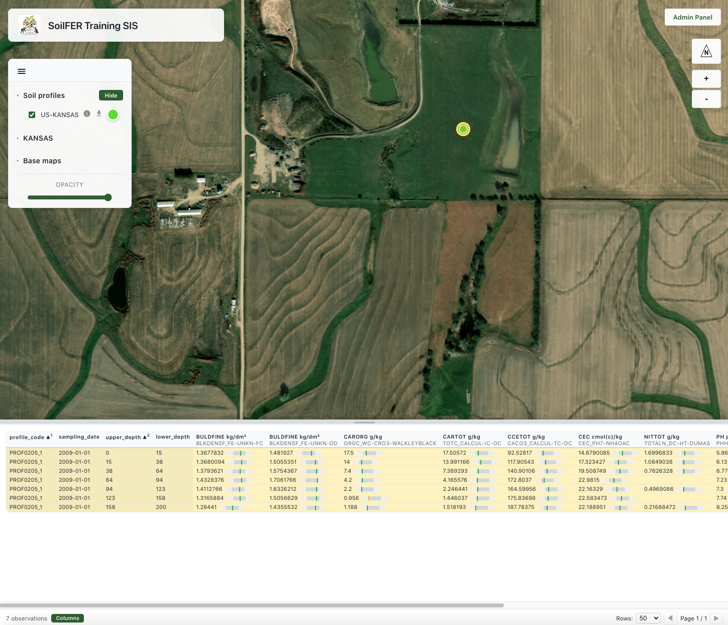 Exploring published profiles and maps in the SIS viewer.